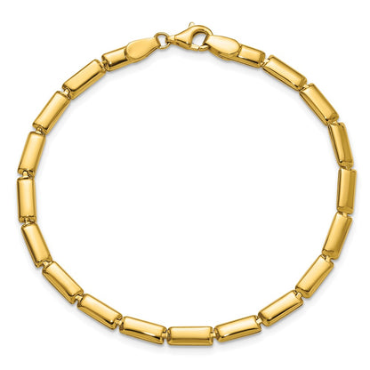 14K Yellow Gold Polished 3.6mm Bar Link Bracelet