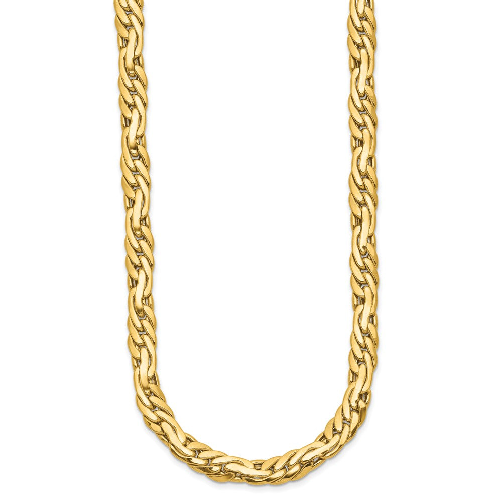 14K Yellow Gold Polished 7.5mm Fancy Link Necklace