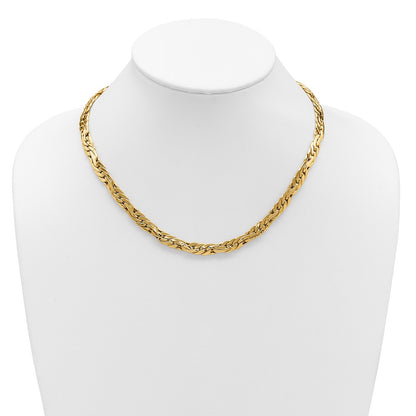 14K Yellow Gold Polished 7.5mm Fancy Link Necklace