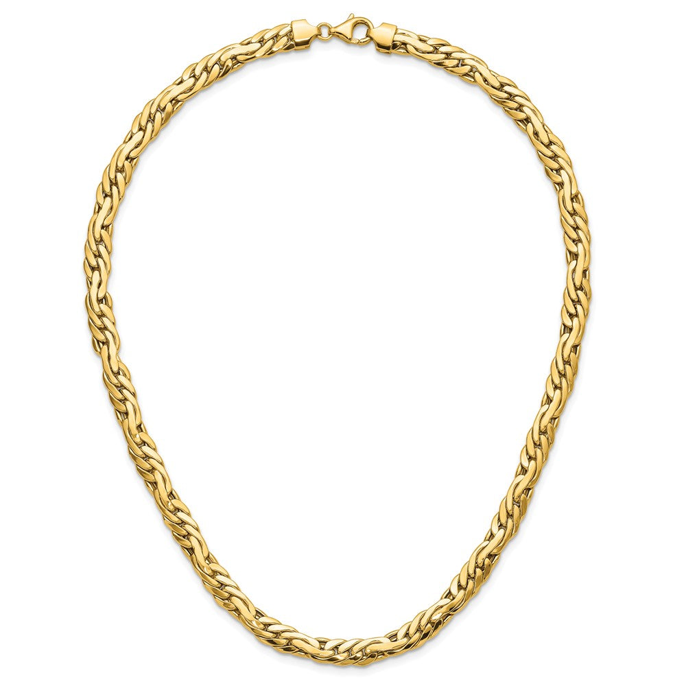 14K Yellow Gold Polished 7.5mm Fancy Link Necklace