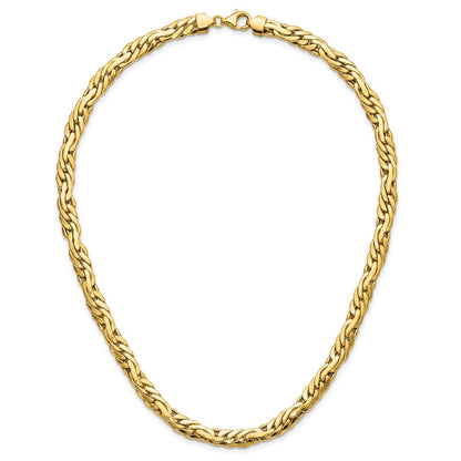 14K Yellow Gold Polished 7.5mm Fancy Link Necklace