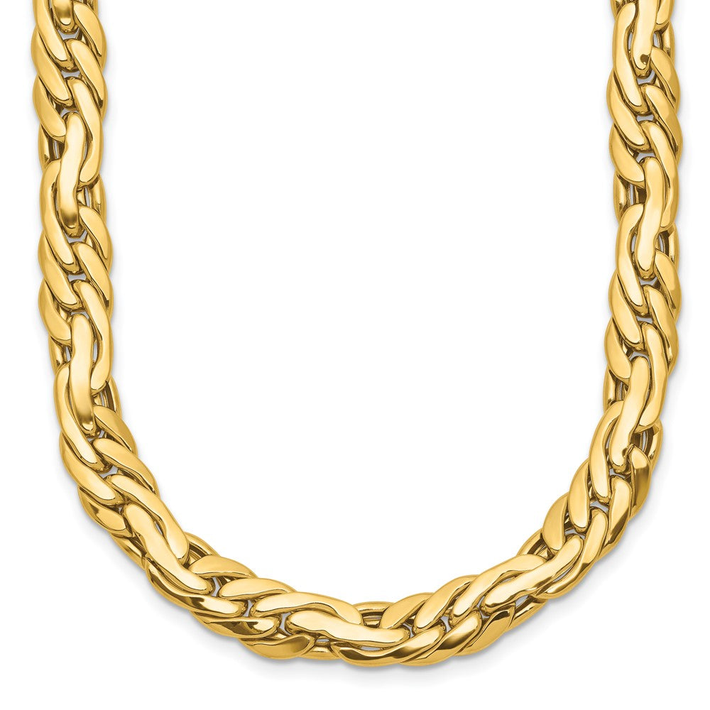 14K Yellow Gold Polished 7.5mm Fancy Link Necklace