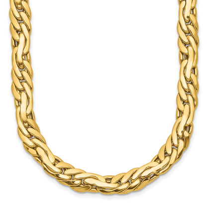 14K Yellow Gold Polished 7.5mm Fancy Link Necklace
