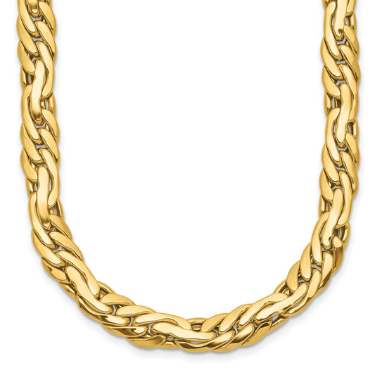 14K Yellow Gold Polished 7.5mm Fancy Link Necklace
