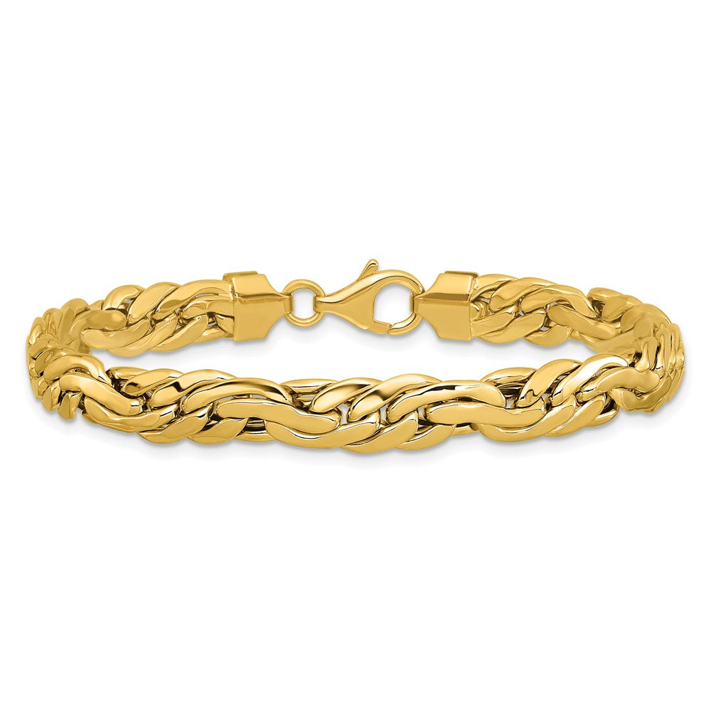 14K Yellow Gold Polished 7.5mm Fancy Link Bracelet