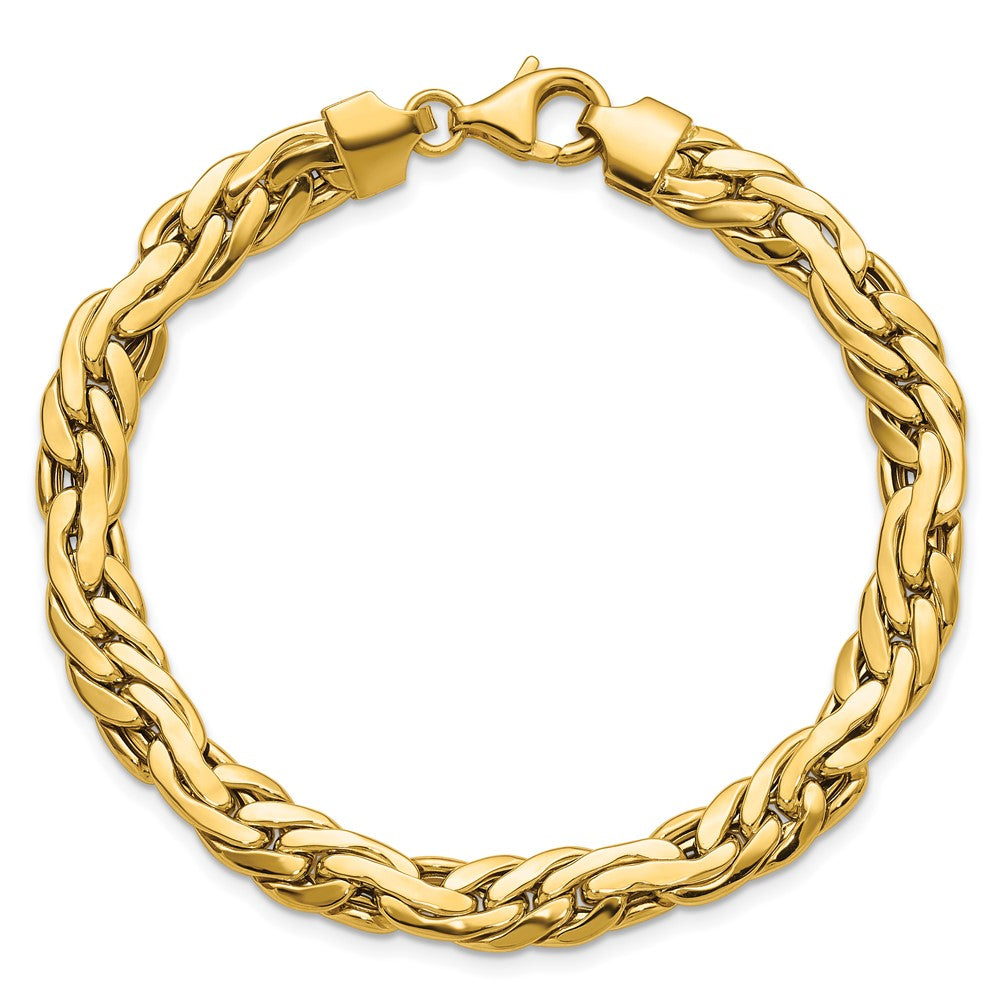 14K Yellow Gold Polished 7.5mm Fancy Link Bracelet