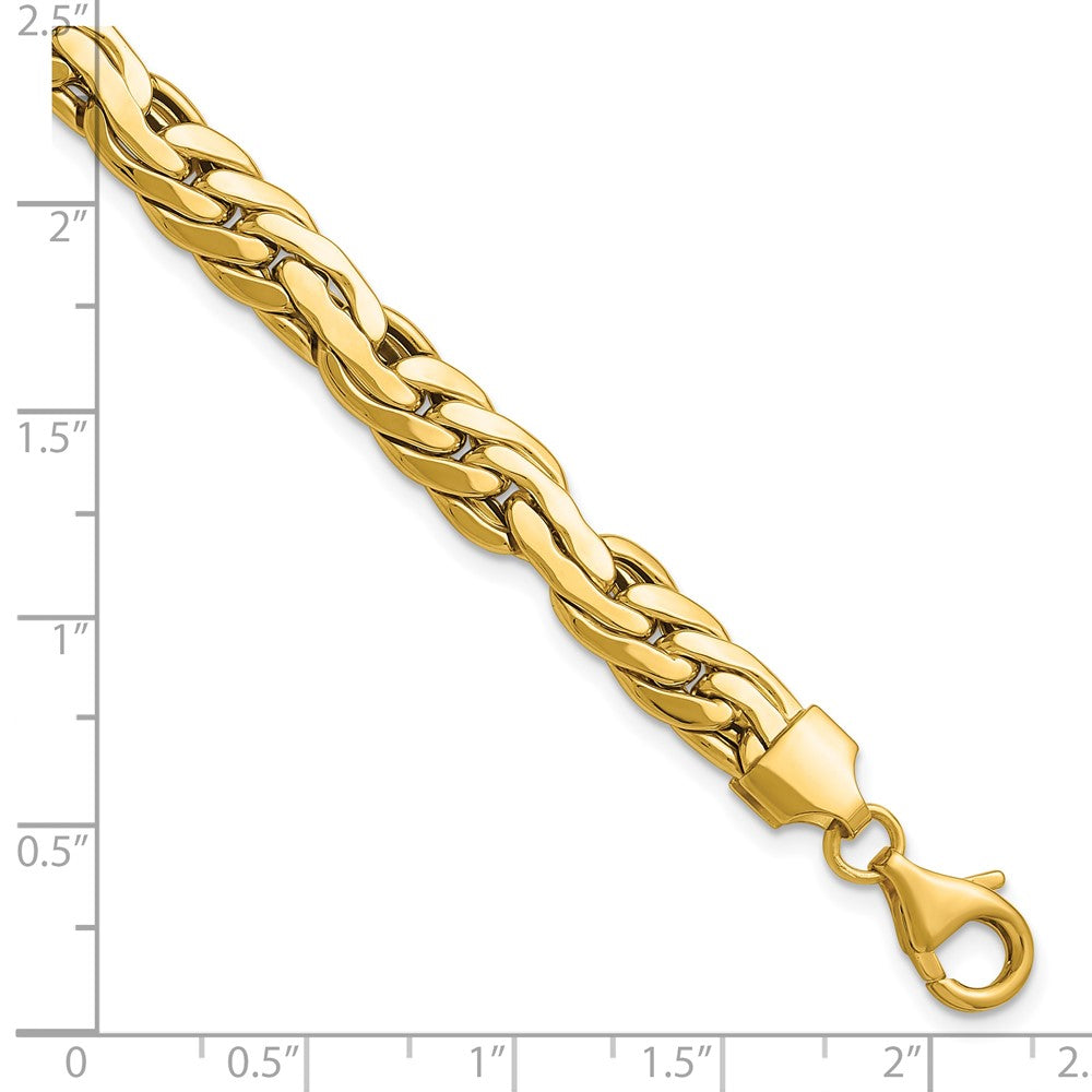 14K Yellow Gold Polished 7.5mm Fancy Link Bracelet