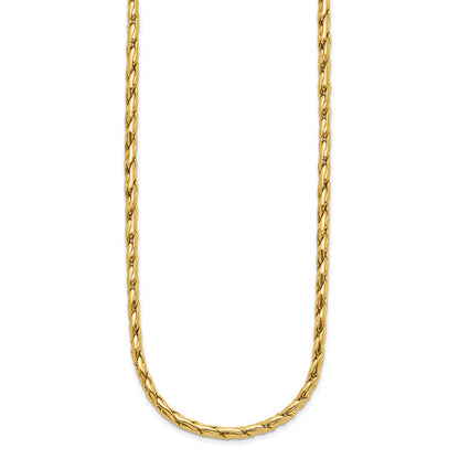 14K Yellow Gold Polished 3.5mm Fancy Link Necklace