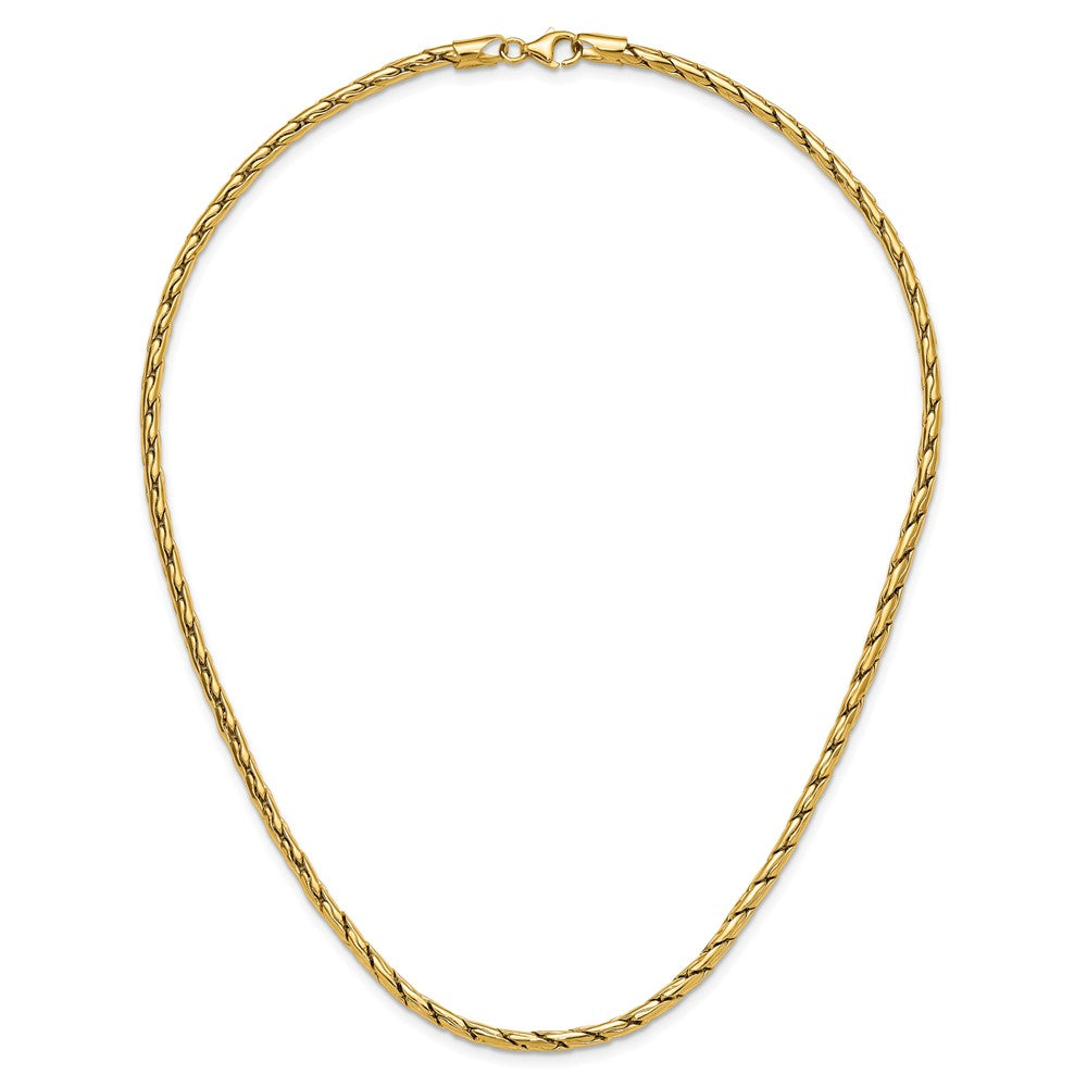 14K Yellow Gold Polished 3.5mm Fancy Link Necklace