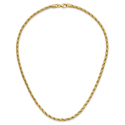 14K Yellow Gold Polished 3.5mm Fancy Link Necklace
