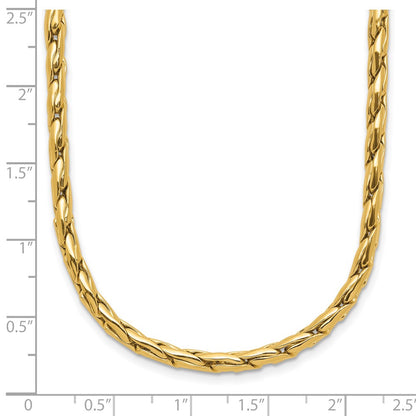 14K Yellow Gold Polished 3.5mm Fancy Link Necklace