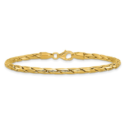 14K Yellow Gold Polished 3.5mm Fancy Link Bracelet