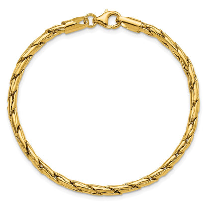 14K Yellow Gold Polished 3.5mm Fancy Link Bracelet