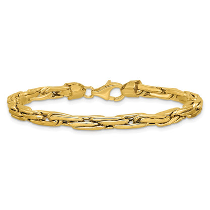 14K Yellow Gold Polished 5.0mm Fancy Link Bracelet