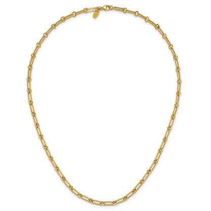 14K Yellow Gold Polished Fancy Paperclip Link Necklace