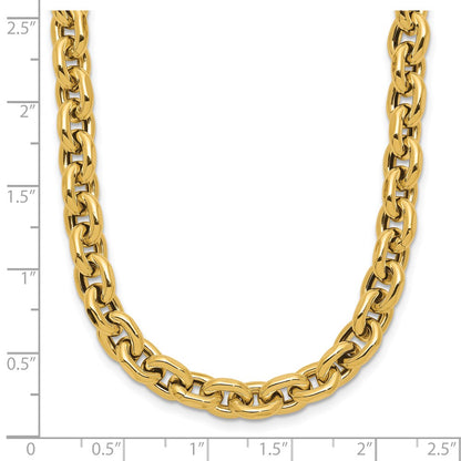 14K Yellow Gold Polished 6.5mm Flat Edge Cable Link Necklace