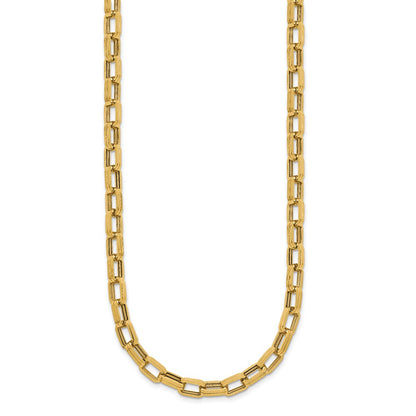 14K Yellow Gold Polished 5.5mm Fancy Oval Link Necklace