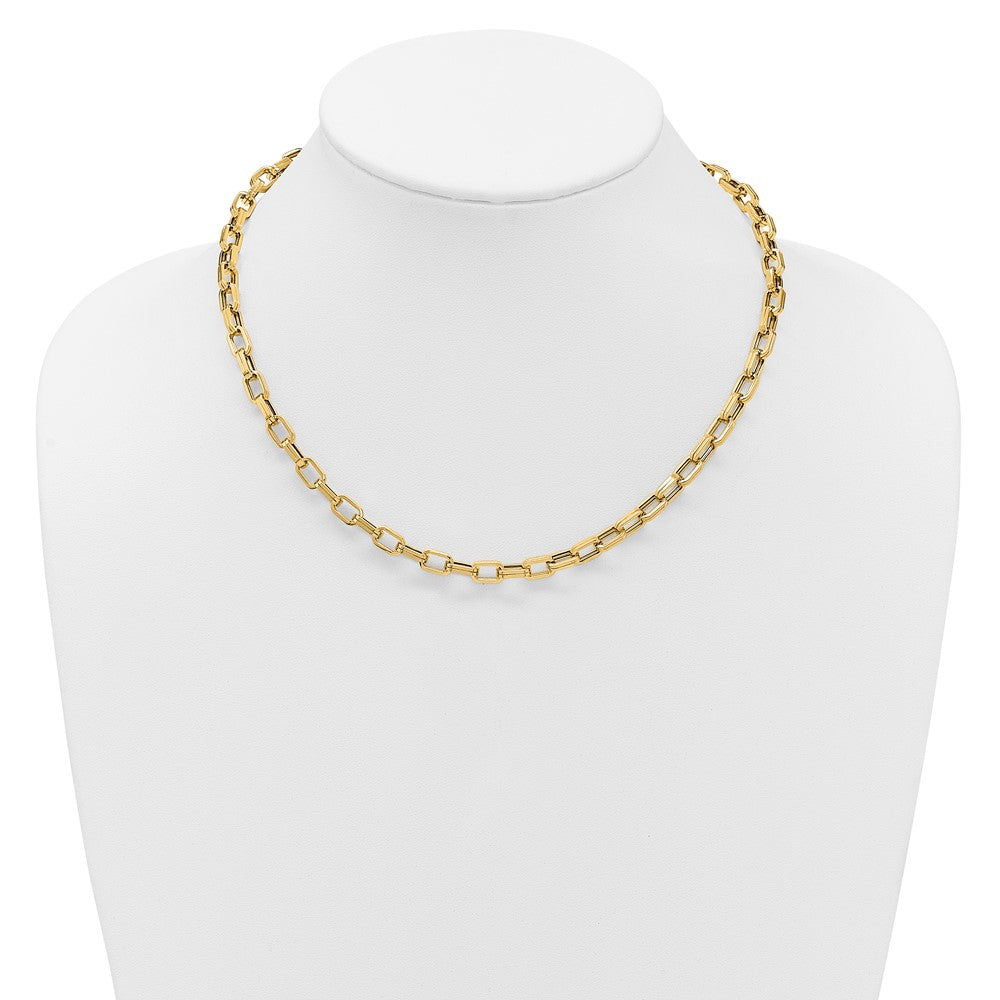14K Yellow Gold Polished 5.5mm Fancy Oval Link Necklace