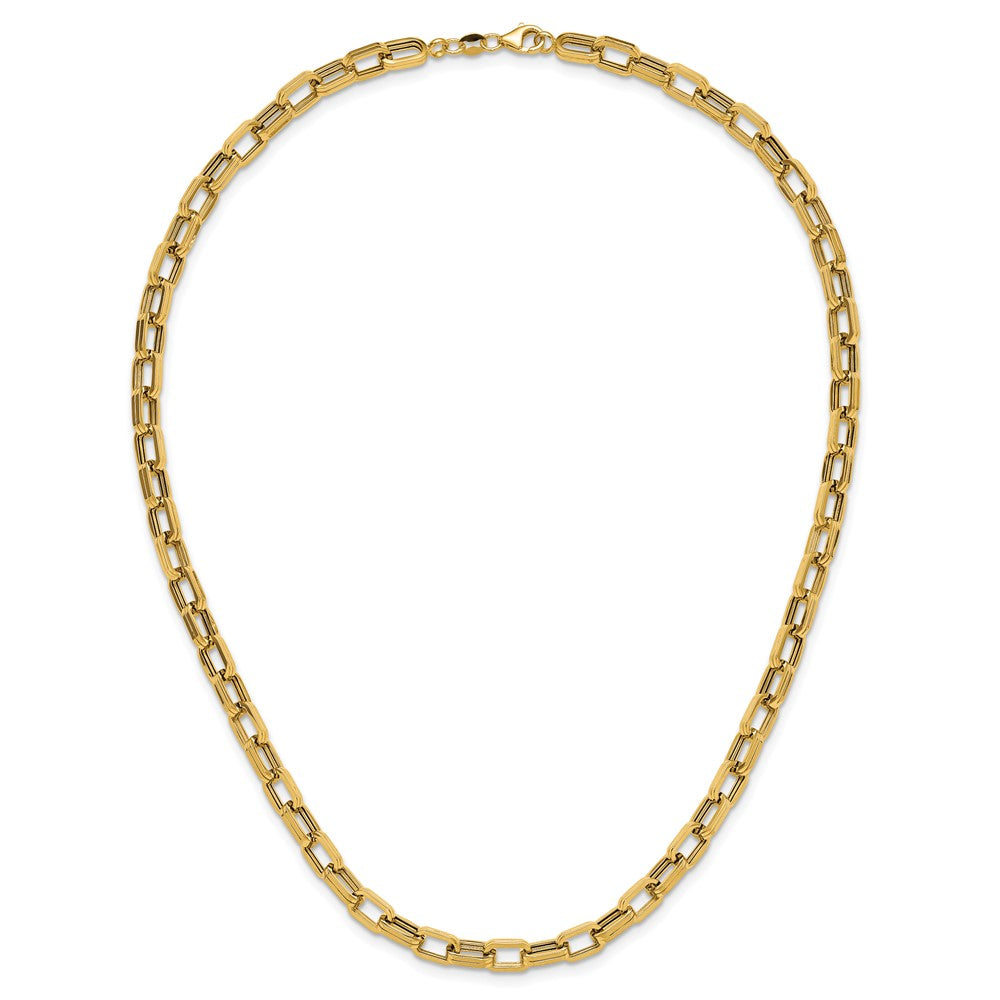 14K Yellow Gold Polished 5.5mm Fancy Oval Link Necklace