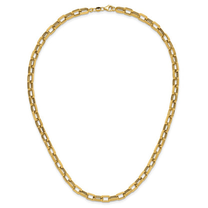 14K Yellow Gold Polished 5.5mm Fancy Oval Link Necklace