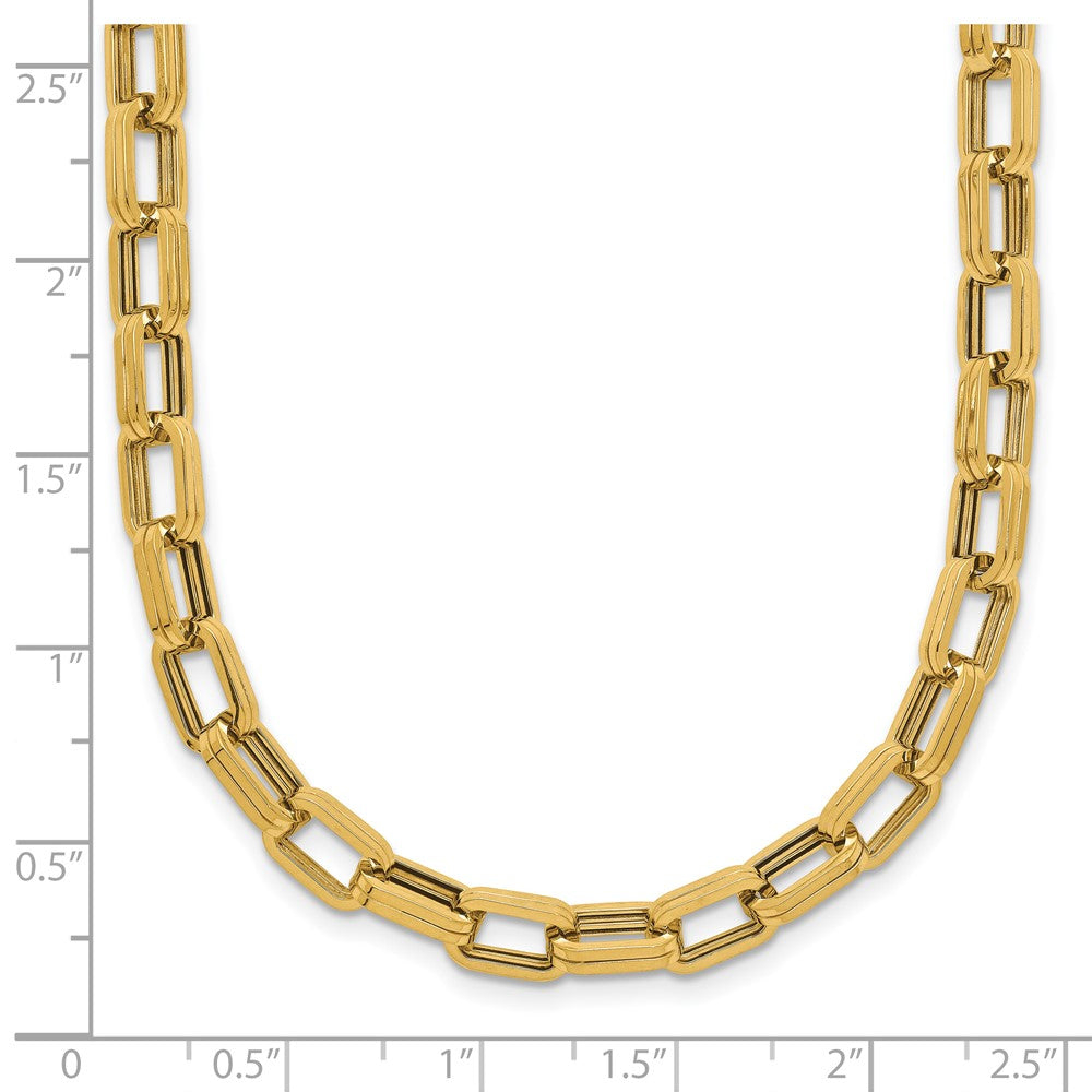 14K Yellow Gold Polished 5.5mm Fancy Oval Link Necklace