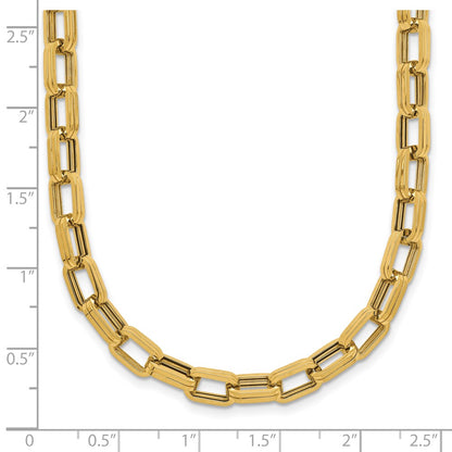 14K Yellow Gold Polished 5.5mm Fancy Oval Link Necklace