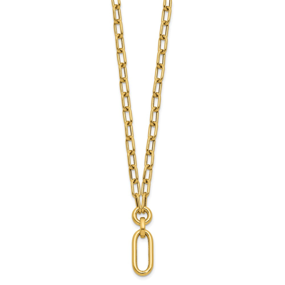 14K Yellow Gold Polished Fancy Mixed Link Necklace