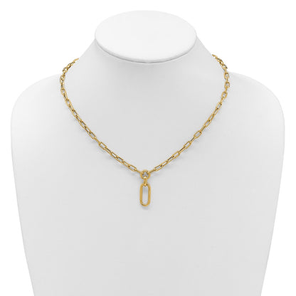 14K Yellow Gold Polished Fancy Mixed Link Necklace