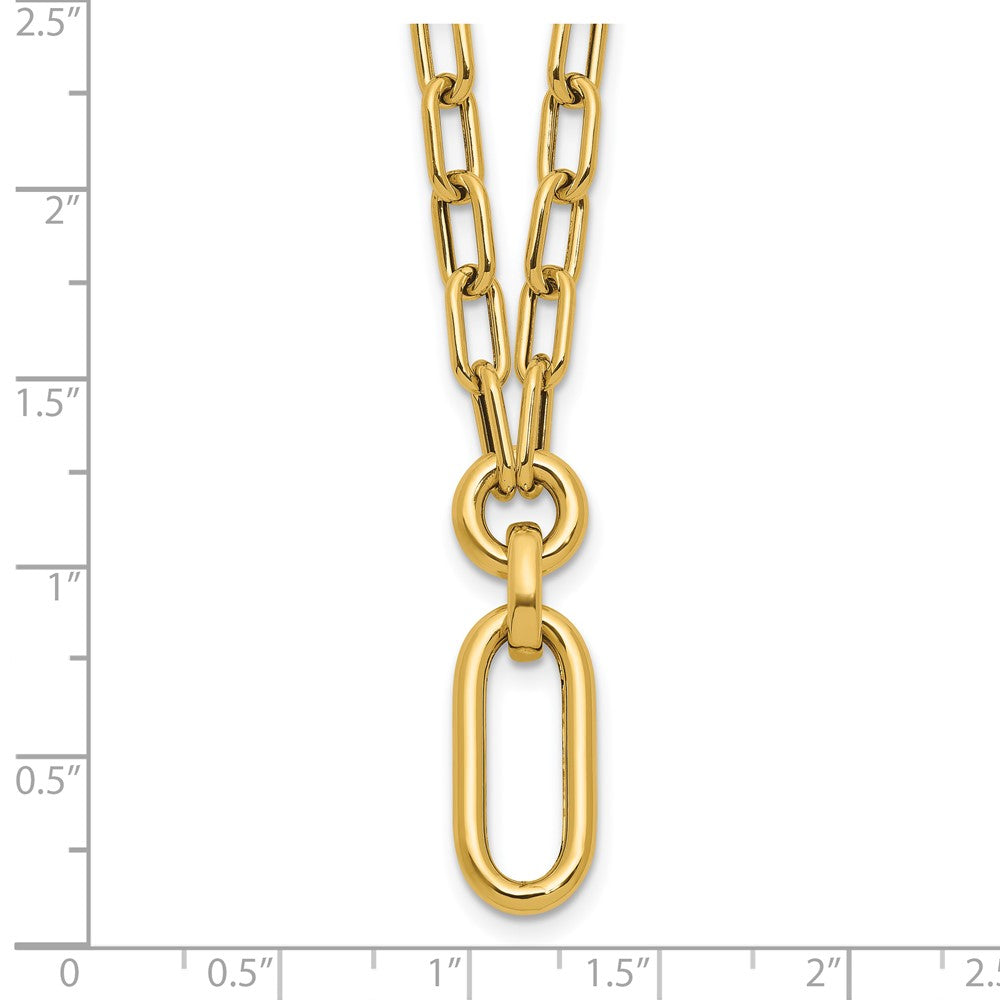 14K Yellow Gold Polished Fancy Mixed Link Necklace