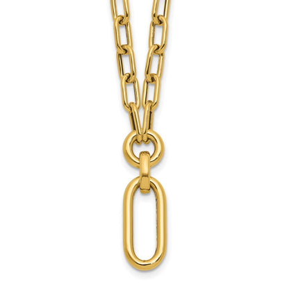 14K Yellow Gold Polished Fancy Mixed Link Necklace