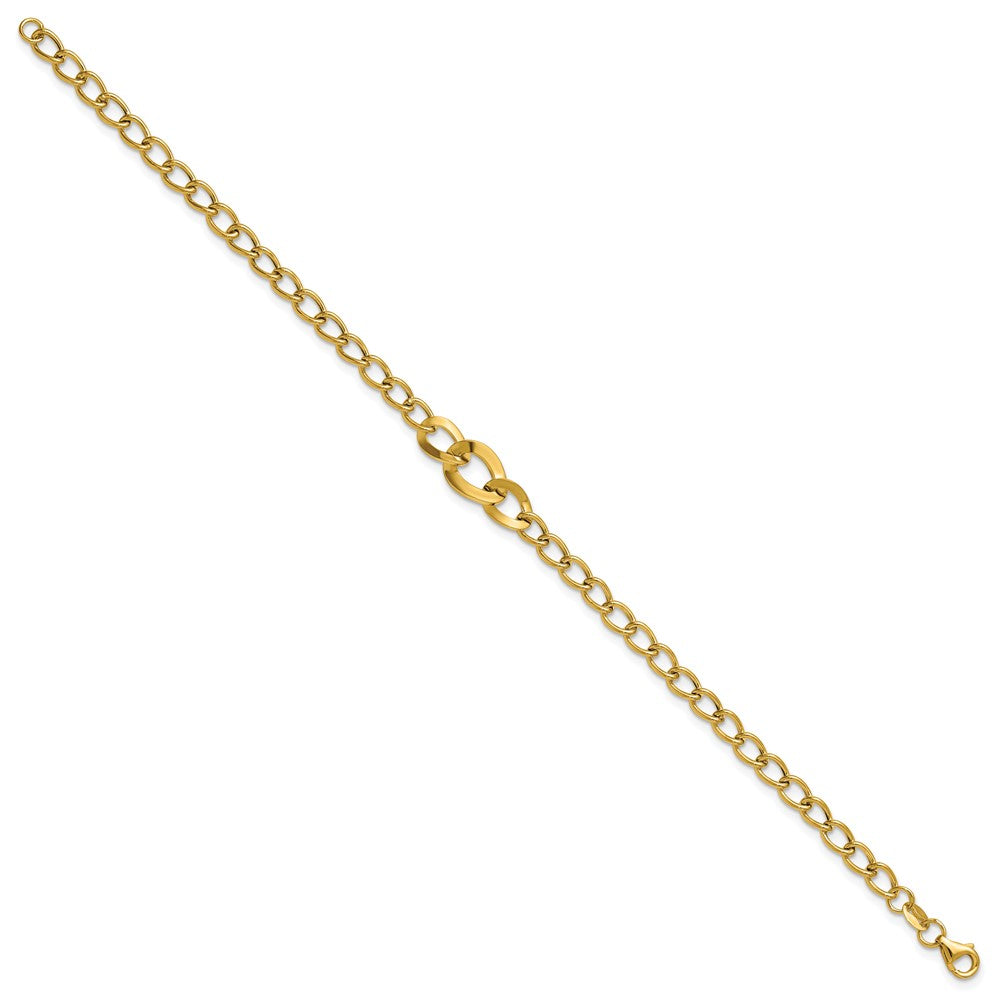 14K Yellow Gold Polished Fancy Curb Link Bracelet