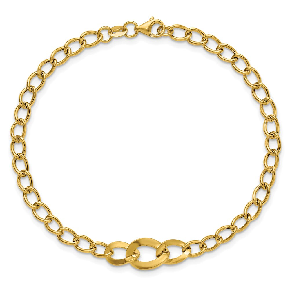 14K Yellow Gold Polished Fancy Curb Link Bracelet