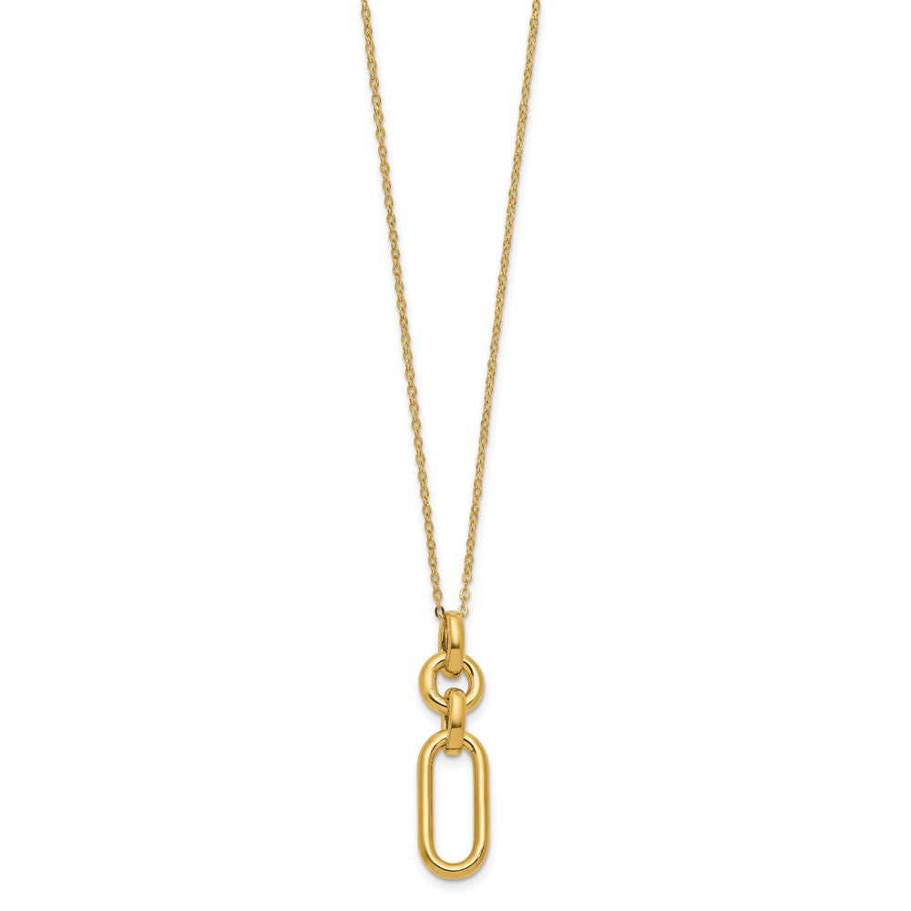 14K Yellow Gold Polished Fancy Dangling Mixed Links Necklace