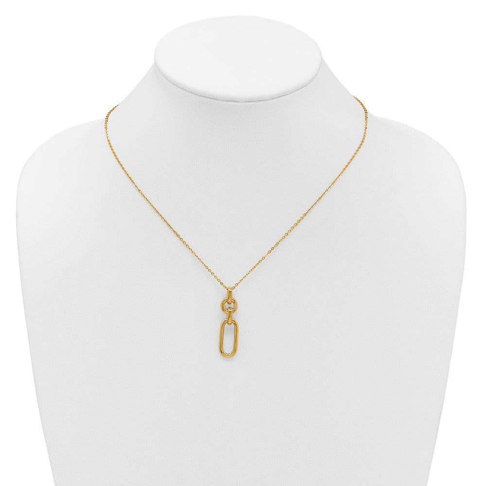 14K Yellow Gold Polished Fancy Dangling Mixed Links Necklace