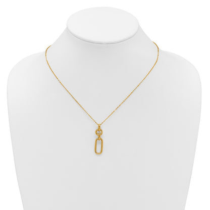 14K Yellow Gold Polished Fancy Dangling Mixed Links Necklace