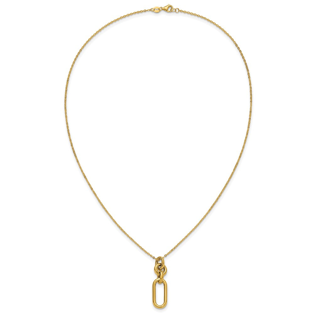 14K Yellow Gold Polished Fancy Dangling Mixed Links Necklace
