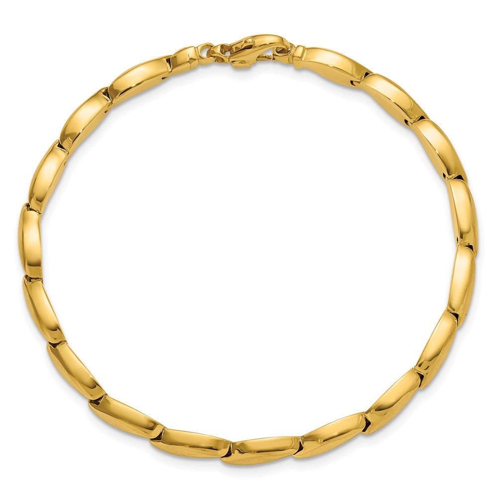 14K Yellow Gold Polished And Satin 4.2mm Fancy Link Bracelet