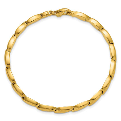14K Yellow Gold Polished And Satin 4.2mm Fancy Link Bracelet