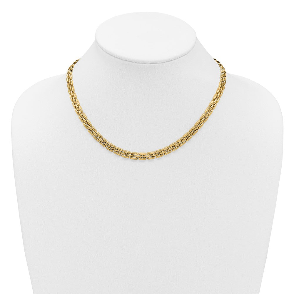 14K Yellow Gold Polished 6.3mm Fancy Link Necklace