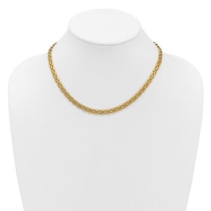 14K Yellow Gold Polished 6.3mm Fancy Link Necklace