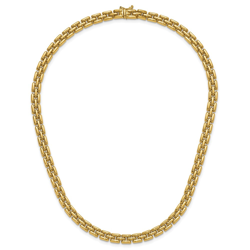 14K Yellow Gold Polished 6.3mm Fancy Link Necklace