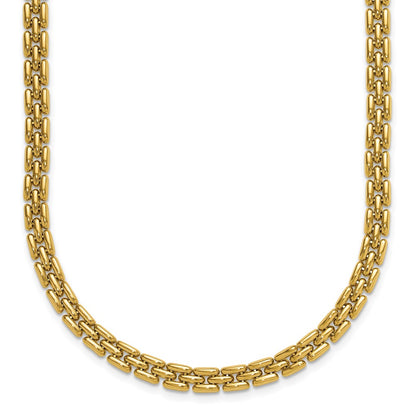 14K Yellow Gold Polished 6.3mm Fancy Link Necklace