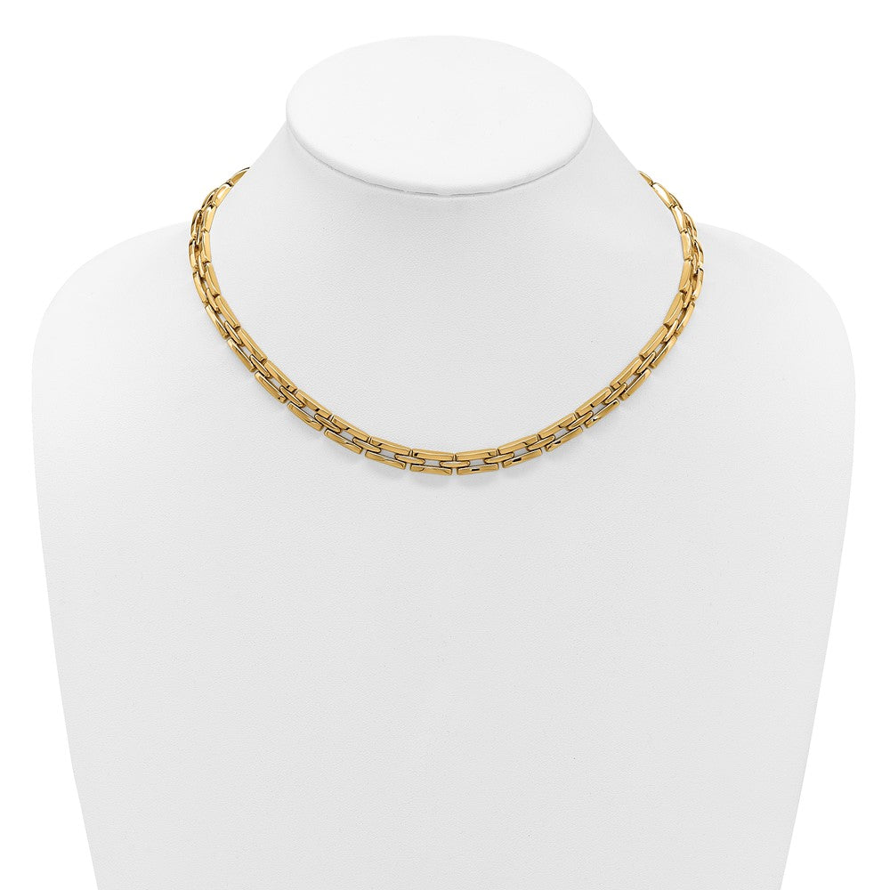 14K Yellow Gold Polished 6.5mm Fancy Link Necklace
