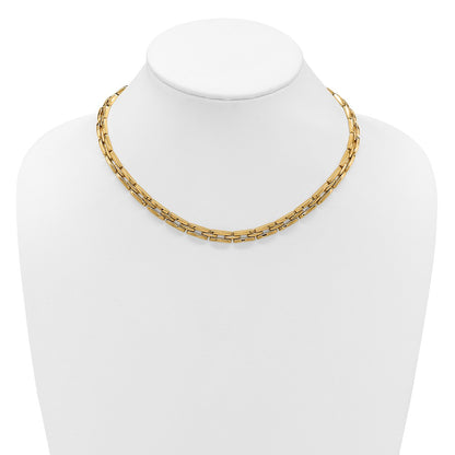 14K Yellow Gold Polished 6.5mm Fancy Link Necklace