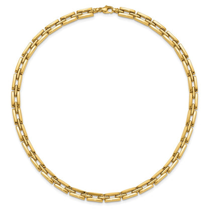 14K Yellow Gold Polished 6.5mm Fancy Link Necklace