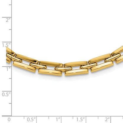 14K Yellow Gold Polished 6.5mm Fancy Link Necklace