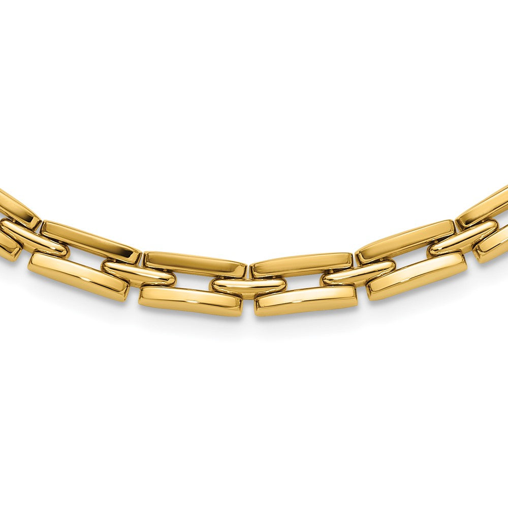 14K Yellow Gold Polished 6.5mm Fancy Link Necklace