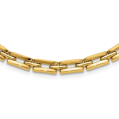 14K Yellow Gold Polished 6.5mm Fancy Link Necklace