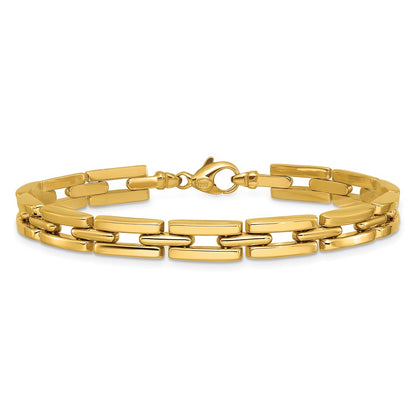 14K Yellow Gold Polished 6.5mm Fancy Link Bracelet