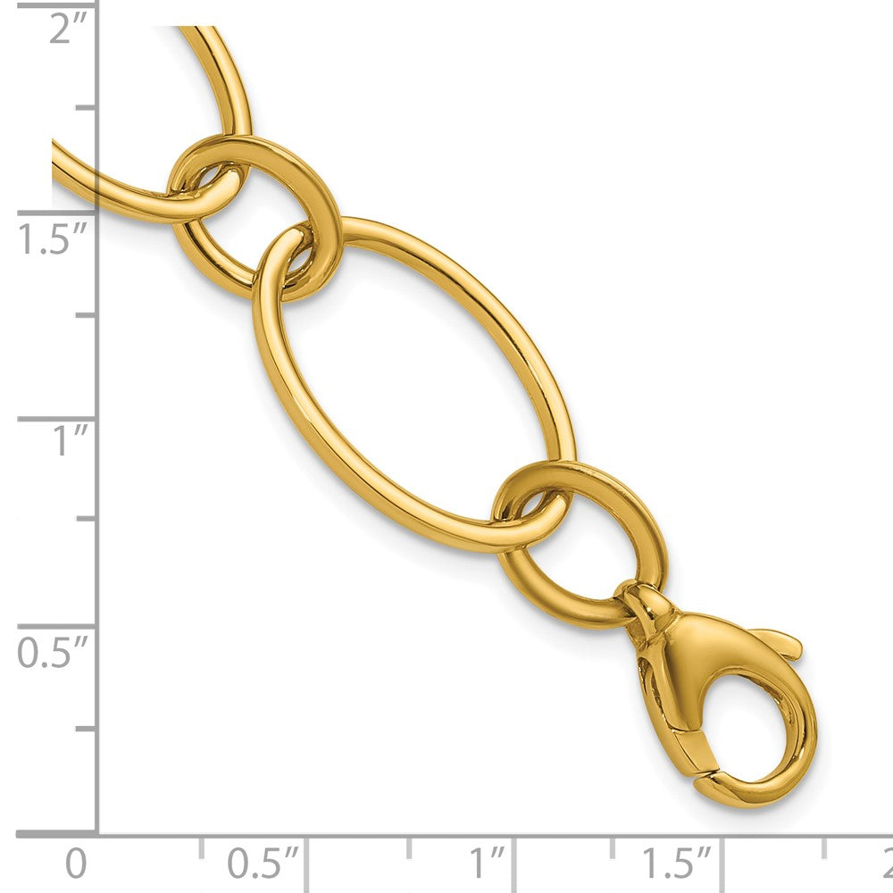 14K Yellow Gold Polished Fancy Mixed Oval Link Bracelet